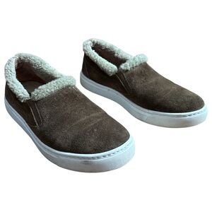 M Gemi sneakers slip on brown suede tan sherpa lined Italian EU 38 US 7.5